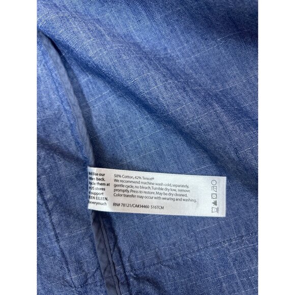 Eileen Fisher Blue Open Front Long Cardigan Jacket S/P Cotton Tencel Lagenlook - Picture 6 of 13